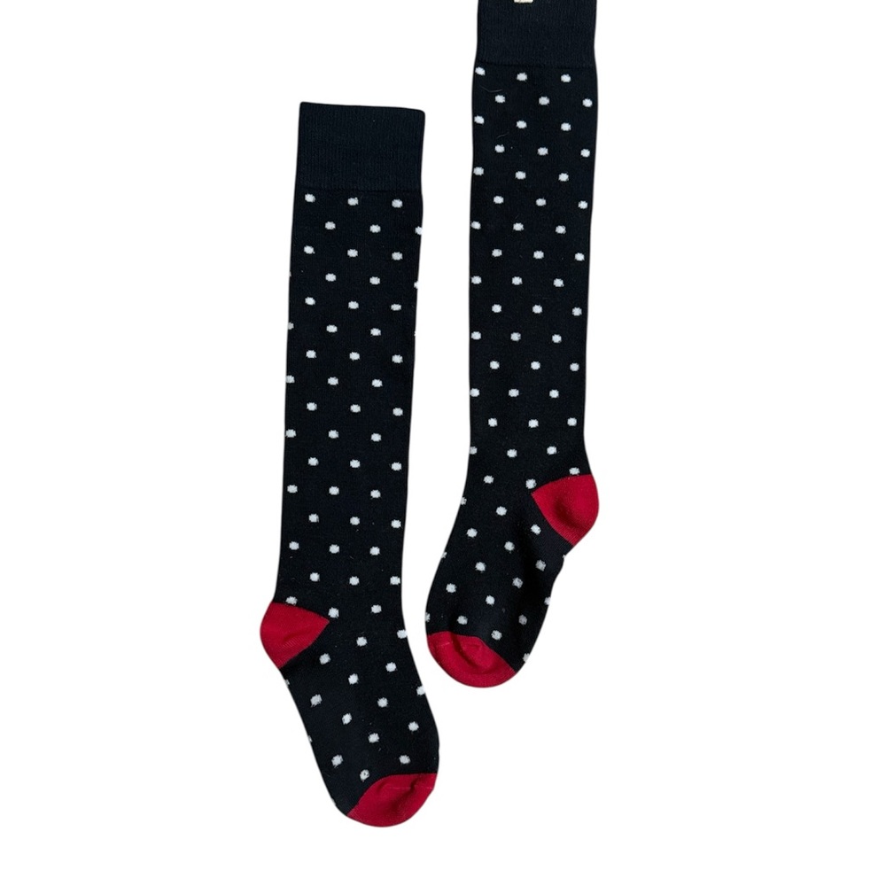 Hollister Black Socks with Hot Pink and White Polka Dots